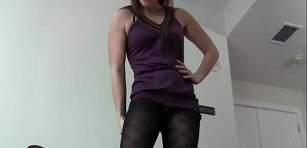  How to you like my hot new black pantyhose JOI